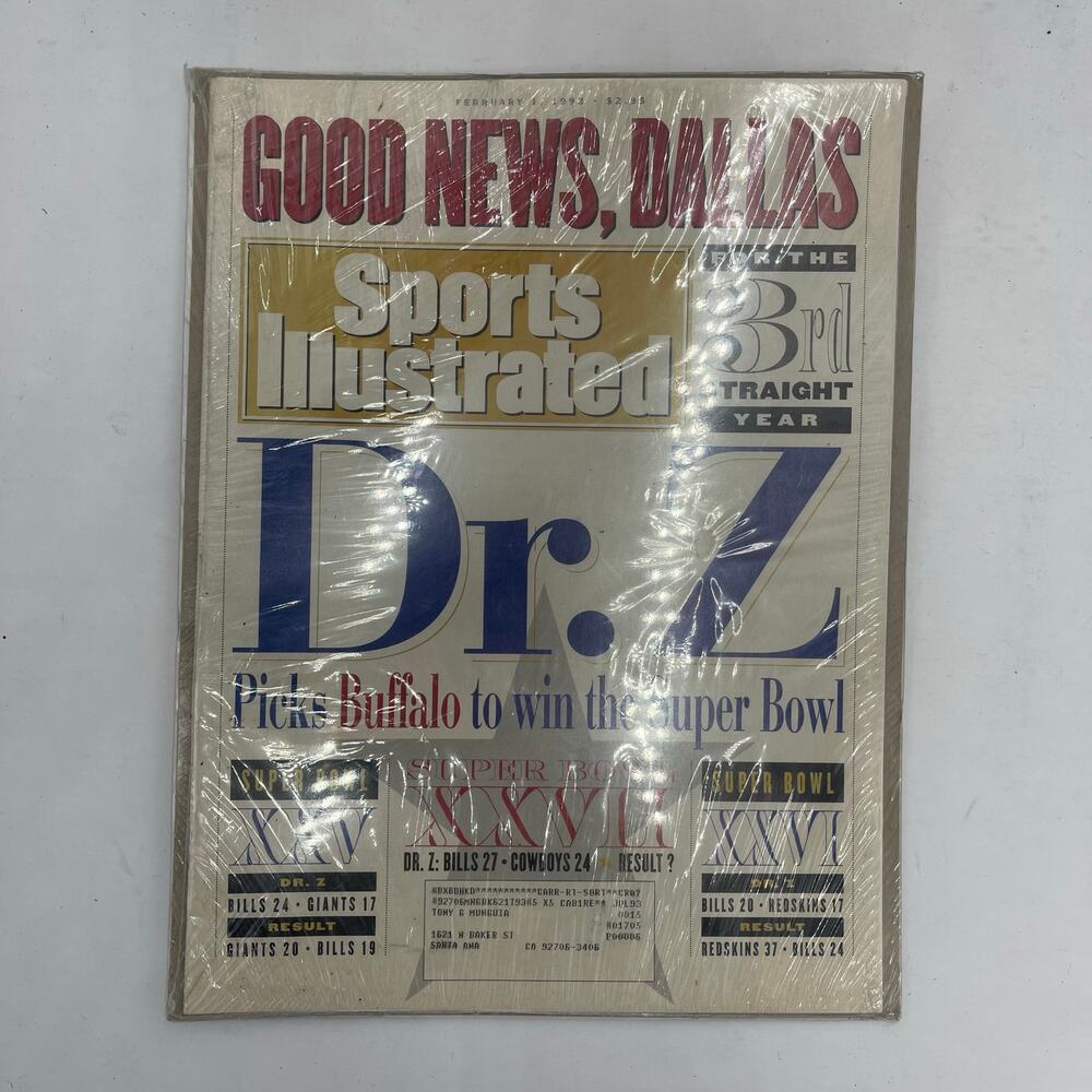 Vintage Sports Illustrated Feb '93 Dr Z Buffalo Bills Dallas Cowboys Super Bowl